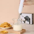 thumbnail image 3 of Mini Electric Handheld Kitchen Mixer Egg Beater, USB Rechargeable Hand Mixer for Baking Cake, Egg White, Yeast Dough, Include 3 Stainless Steel Whisk - White, 3 of 8