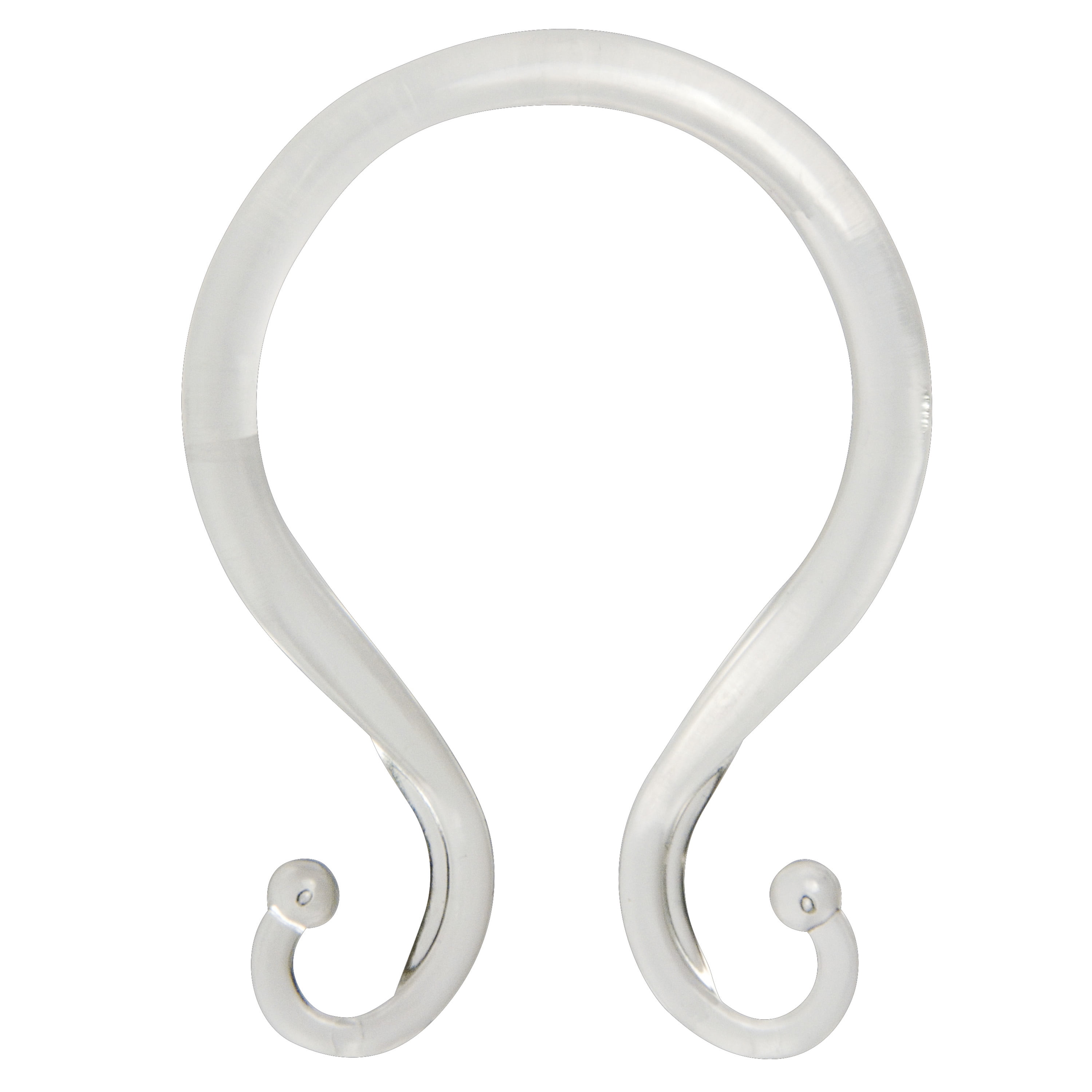 (2 pack) Kenney Rust-Proof Plastic Shower Curtain Double Hooks, Set of 12, Clear