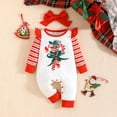thumbnail image 5 of FYDUU Baby Girl Clothes Christmas Outfit Long Sleeve Romper One Piece Jumpsuits With Headband Set 4Pcs Cute Holiday Xmas Clothes Trendy Winter Clothes, 5 of 9