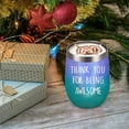 thumbnail image 6 of Thank You for Being Awesome Wine Tumbler, Birthday Christmas Friendship Thank You Gift for Women Friend Coworkers Sisters Her, 12 Oz Stainless Steel Insulated Wine Tumbler with Straw, Rainbow Color, 6 of 6