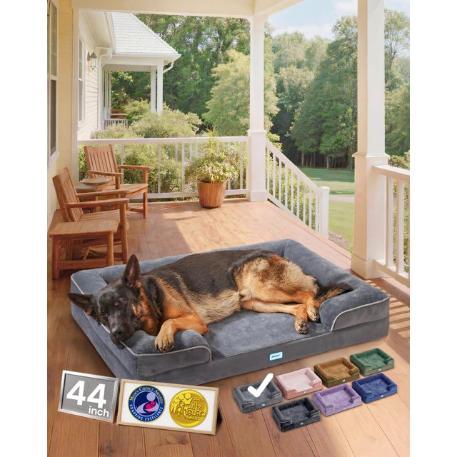 Sofá cama para perros OhGeni, sofá ortopédico con forma de gato grande, espuma viscoelástica