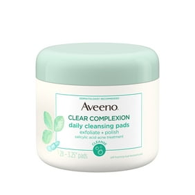 Aveeno Clear Complexion Pads Facial Cleansing Pads, for Oily Skin, Alcohol-Free, 28 Count - 2 Pack