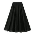 thumbnail image 1 of Aocisk Jupe de Danse Mi-Longue pour Femmes, Taille Haute, Design Réversible avec Maille pour Fête et Performance, Noir, Taille Unique, 1 of 8