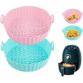 thumbnail image 1 of Silicone Air Fryer Liners,2 Pack Reusable Air Fryer Pot 7.5 Inch Air Fryer Accessories,Air Fryer Basket Replacement of Parchment Liners for Kitchen Accessories (for 3QT or Bigger), 1 of 7