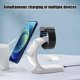 thumbnail image 4 of Estación de carga inalámbrica magnética giratoria 3 en 1 | Soporte de cargador de escritorio para teléfono, auriculares Bluetooth, reloj inteligente | Base de carga rápida | Ángulo ajustable |, 4 of 5