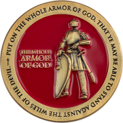LOGOS TRADING POST Armor of God Antique Gold-Plated Religious Challenge Coin - Ephesians 6:10-18