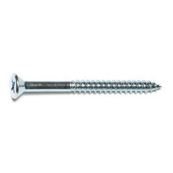 #14 x 3" Zinc Plated Steel Phillips Flat Head Wood Screws WSFS-503