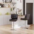 thumbnail image 2 of HOMCOM Bar Stools Set of 2, Adjustable Height Barstools, Faux Leather Swivel Bar Chairs with 5.1" Thick Padded, Footrest for Kitchen Counter, Home Bar, Black, 2 of 10