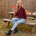 thumbnail image 5 of Classic Plaid Flannel Shirt Women Long Sleeve Button Blouses Fall Jackets Loose Casual Shirts Lightweight Breathable Fashion Fall Jackets, 5 of 9