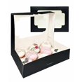 thumbnail image 4 of Auto-pop up Black Cookie Box with Window 12x8x2.5 inch 32 Packs Two Uses One Second Folding Pastry Biscuit Bakery Box for Packaging, 4 of 8
