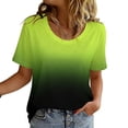 thumbnail image 4 of WQNVRNR Mens Summer Shirts- Crewneck Fashion Casual Printed Short Sleeve Tee Green Size S, 4 of 9