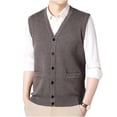 thumbnail image 6 of Atkumj Men's Sweater Vests Trendy Solid Color Button Down Knit Vest with Front Pockets Casual Comfortable V Neck Sleeveless Sweater Vest 2XL, 6 of 8