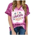 thumbnail image 2 of Fiudx Ofertas Flash Artículos En Oferta Top de Manga Corta con Estampado Degradado para Mujer, Top Sexy de Verano con Cuello En V y Estampado Regular para El Día Del Mes, 2 of 6