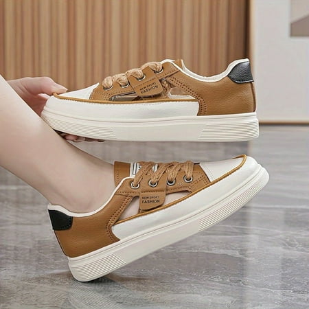 XIAOGZAHUOP Breathable Womens Cutout Sneakers for Summer Lightweight Hollow Casual Shoes with Fashionable Soft Sole Comfortable and Stylish Flats for Versatile Lace-up Design