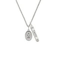 thumbnail image 2 of Delight Jewelry Silvertone Awareness Ribbon - Oval Seal Silvertone Believe Faith Prayer Hope Bar Charm Necklace, 23", 2 of 4