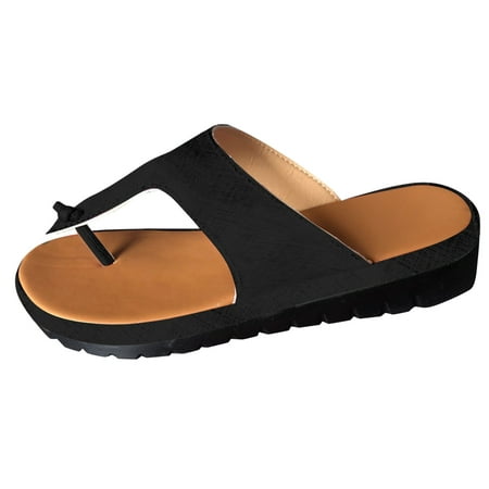

Women s Elastic Comfortable Flip Flops Casual Summer Orthopedic Thong Dressy Flat Shoes Wedge sandal