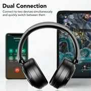 Hybrid Active Noise Cancelling Headphones -53dB, Bluetooth Headphones 5.4, 60H Playtime Wireless Earbuds, Bass Boosted by 90%, Clear Call, Comfort Fit Over Ear Headphones for Travel Home Office PC