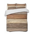 thumbnail image 2 of Quilts Full Size, Farmhouse Beige Brown Soft Comforter Bedding Set for Bed, Vintage Wooden Striped Lightweight Quilted Bedspread with Pillow Cover(2 Pieces) for All Season, 78x90 Inch, 2 of 6