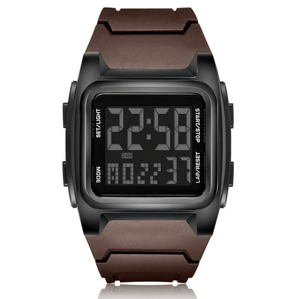 Reloj electrónico deportivo retro de pantalla grande cuadrado para hombre, luminoso, resistente al agua, multifuncional, para exteriores, militar, reloj deportivo