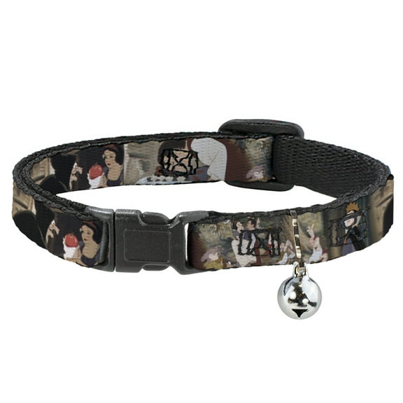 Disney Breakaway Cat Collar With Bell, Plastic Clip, Easy Adjustable, Snow White Scenes, 8.5 to 12 Inches 0.5 Inch Wide