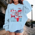 thumbnail image 2 of Patriotic Hoodies Sweatshirts for Girls Independence Day 4th of July Graphic Print Hooded Sweatshirt For Celebration And Casual Wear Light Blue 7-8T, 2 of 4