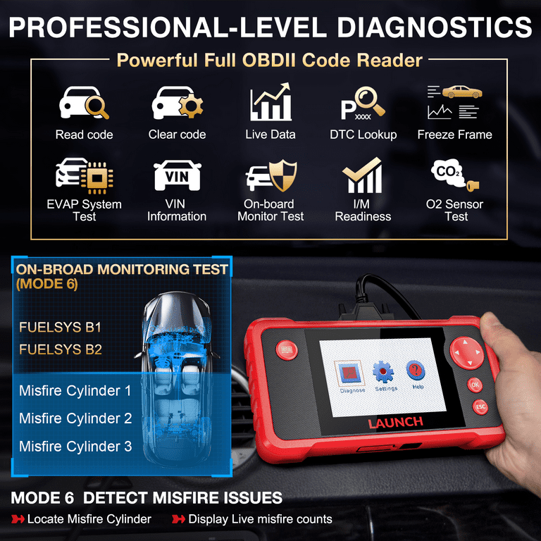 LAUNCH CRP123i V2.0 Scanner Diagnostico Auto Professionale - Lettura Codici, Reset Olio/Freni/DPF Per Meccanici E Appassionati