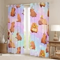 thumbnail image 2 of Feelyou Cartoon Capibara Teens Curtains Pack of 2 (42x84 Each), Cute Animal Curtains Blackout, Dreamy Stars Galaxy Bedroom Curtains, Blackout Curtains Home Decor, 2 of 6