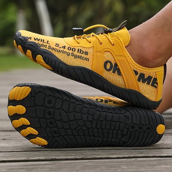 Men's Slip- Water Shoes - Lightweight Quick- Sneakers with Non-Slip PU Sole, Neon Green & Black Accent Design for, Hiking, Beach, Gym - All-Terrain Grip Shoes for Men, High Quality Shoes