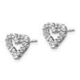 thumbnail image 2 of Auriga Fine Jewelry 14K White Gold Diamond Heart Stud Earrings (L- 0.36 inch, W- 0.4 inch) for Women, 2 of 5