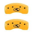 thumbnail image 4 of MGP 4 Caliper Covers Engraved Front & Rear Circle K/Kia Yellow finish black ch Fits select: 2013-2015 KIA OPTIMA LX, 2012 KIA OPTIMA EX, 4 of 5