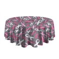 thumbnail image 5 of Pink Breast Cancer Round Tablecloth 60"x60",Wrinkle Wipeable Table Cloth for Kitchen Dining Room Picnic Patio Party, 5 of 6