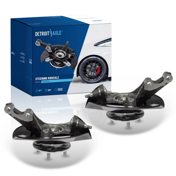 Detroit Axle - 1.7L 2pc Front Steering Knuckles Wheel Bearing Hubs for 03-05 Honda Civic Steering Knuckles and Wheel Bearing Hubs Assembly 2003 2004 2005 Replacement
