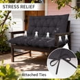 thumbnail image 3 of Pakunoda Porch Swing Cushions 47” X 40” X 5”, 2-3 Seater Bench Cushion with Backrest, Waterproof Replacement Outdoor Cushion with Tie, Gray, 3 of 6