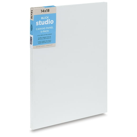 Blick Studio Cotton Canvas Panel - 14" x 18", Pkg of 5