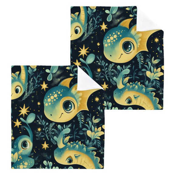 BZSMCE Towel Cotton Face Towel Soft Hand Towels Fashion Starlit Dragons Pattern