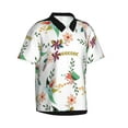 thumbnail image 2 of Uemuo Pretty Floral With Leaves Printed Regular Fit Short Sleeve Casual Hawaiian Shirt for Men,Aloha shirt,Tropical shirt,Floral print shirt,Vacation Beach shirt-X-Large, 2 of 9