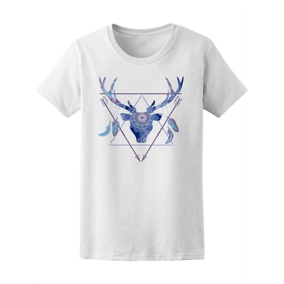 Geometric Boho Style Deer Head Tee Women's -Image by Shutterstock