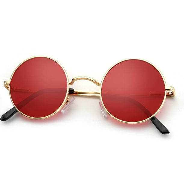 Gafas de sol KALIYADI redondas polarizadas retro de metal UV47 mm