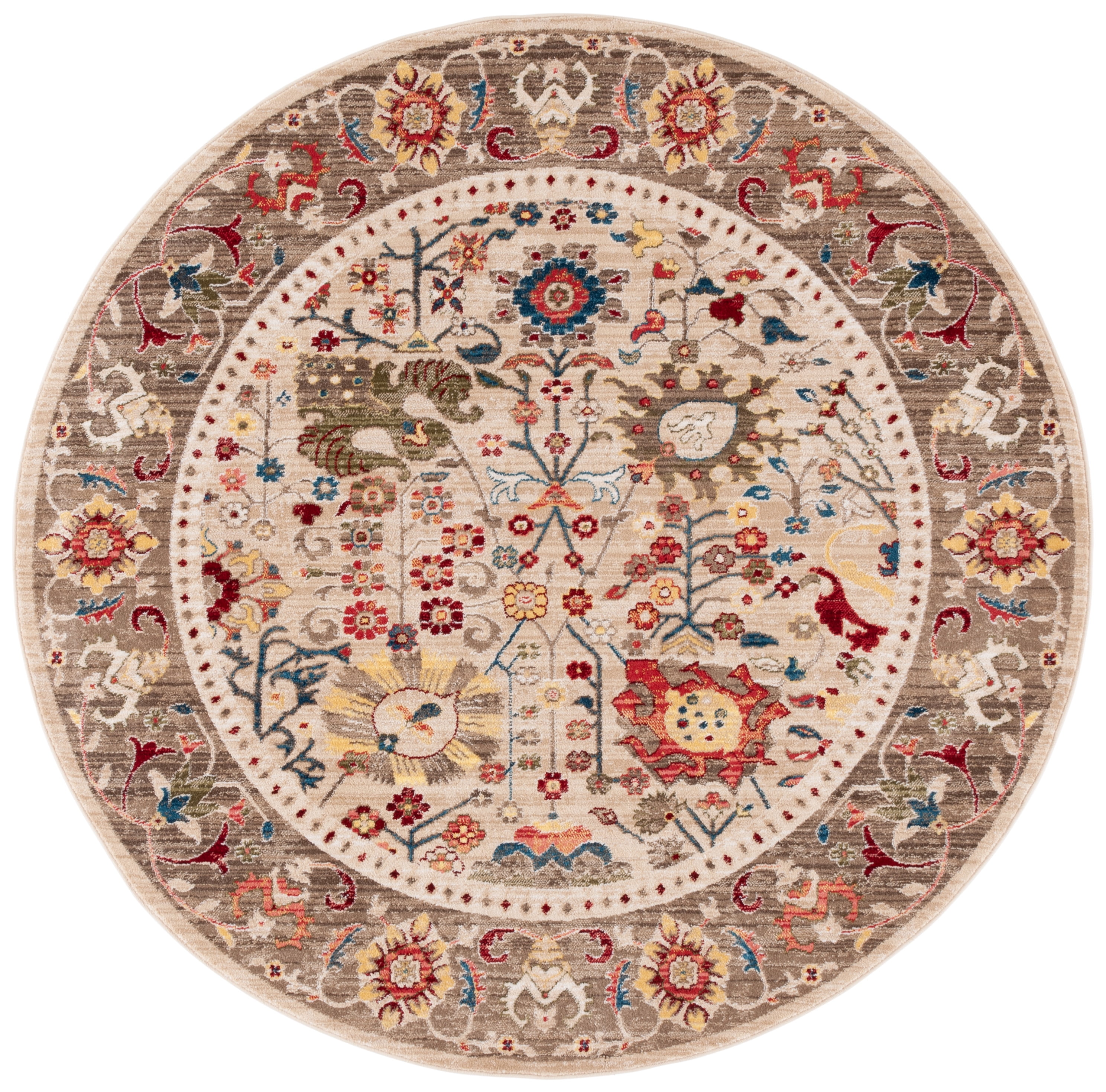 Safavieh Kashan Vaska Oriental Area Rug, Beige/Taupe, 4' x 4' Round