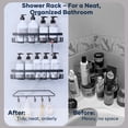 thumbnail image 5 of Topritt Shower Caddy 6 Pack, Adhesive Shower Organizer with Soap Holder, Large Capacity, No-Drill Wall Mounted Bathroom Organizer Basket for Bathroom & Kitchen Storage, Black, 5 of 11