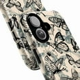 thumbnail image 3 of Black & White Butterfly Phone Case Vintage Sketch Insect Design on Cream Background | Elegant iPhone Cover for iPhone 16 15 14 13 12 11 Pro Max, 3 of 6