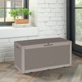 thumbnail image 5 of MAYEERTY 100 Gallon Outdoor Deck Box, Large Capacity Storage Box for Patio Furniture Cushions, Pillow with Wheels, Light Brown, 5 of 8