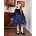thumbnail image 5 of Arshiner Toddler Girls Dresses Sparkly Tulle Dress Fall winter Velvet Dresses for Toddler, Irregular Tulle and Cute Bowknot Design, Great for Halloween Christmas Holiday Party, 5 of 5