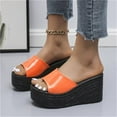 thumbnail image 5 of HAOTAGS Wedge Sandals for Women Platform Breathable Casual Beach Shoes Orange Size 6.5, 5 of 5