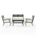 thumbnail image 6 of Alistair 4Pc Outdoor Metal Conversation Set Creme/Matte Black - Loveseat, Coffee Table, & 2 Armchairs, 6 of 21