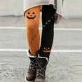 thumbnail image 2 of Halloween Leggings for Women Spooky Pumpkin Printed Tights High Waisted Soft Stretchy Yoga Pants Saffron,M, 2 of 6