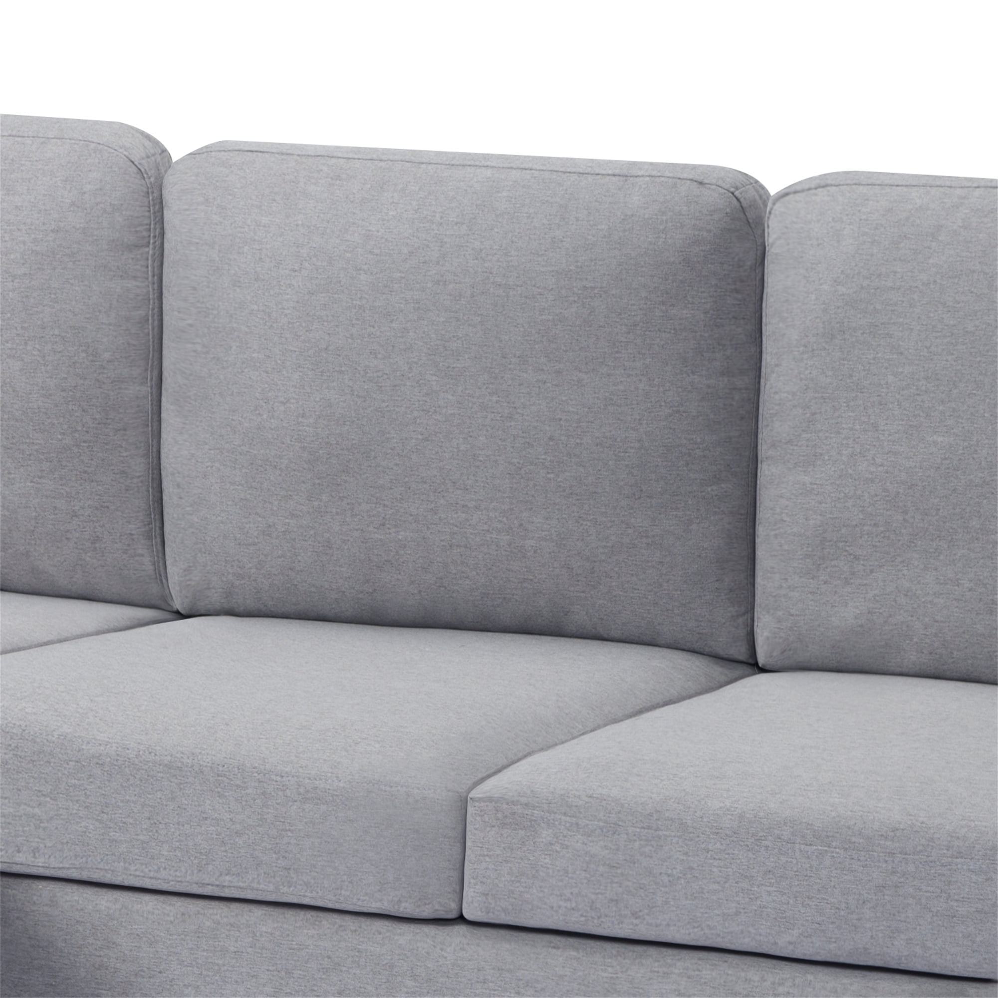 Aukfa 80" Sectional Sofa with Chaise for Living Room, Modern Lounge Couch, Pillow Top Arm, Gray