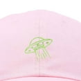 thumbnail image 2 of Dalix UFO Embroidered Alien Dad Hat Cotton Baseball Cap Adjustable Mens in Washed Pink, 2 of 5
