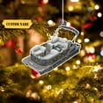 thumbnail image 2 of Grey Pontoon – Custom Shaped Flat Ornament, pontoon boat ornament, Ornament Decoration, Ornament For Gift, Ornament Christmas, CHRISTMAS TREE DECORATION--PLEASE NOTE CUSTOM NAME, 2 of 2