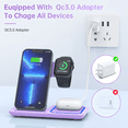 thumbnail image 4 of Wireless Charger, 3 in 1 Fast Charging Station Cable for iPhone 15 14 13/12/11, Wireless Charging Stand for Apple iWatch Series , AirPods, 4 of 8